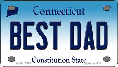 Best Dad Connecticut Novelty Mini Metal License Plate Tag