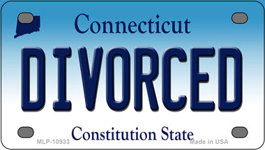 Divorced Connecticut Novelty Mini Metal License Plate Tag