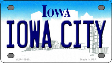Iowa City Iowa Novelty Mini Metal License Plate Tag