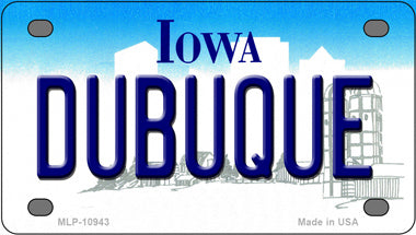 Dubuque Iowa Novelty Mini Metal License Plate Tag