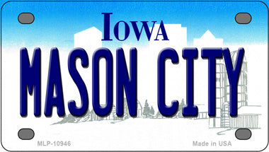 Mason City Iowa Novelty Mini Metal License Plate Tag