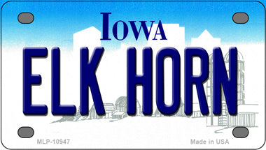 Elk Horn Iowa Novelty Mini Metal License Plate Tag