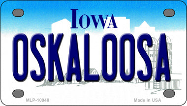 Oskaloosa Iowa Novelty Mini Metal License Plate Tag