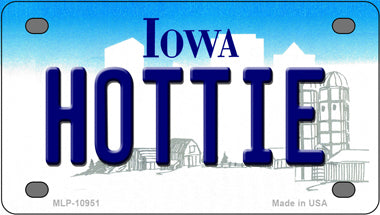 Hottie Iowa Novelty Mini Metal License Plate Tag
