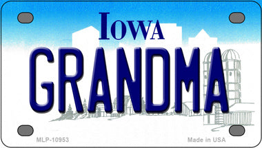 Grandma Iowa Novelty Mini Metal License Plate Tag