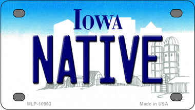 Native Iowa Novelty Mini Metal License Plate Tag