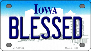 Blessed Iowa Novelty Mini Metal License Plate Tag