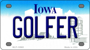Golfer Iowa Novelty Mini Metal License Plate Tag
