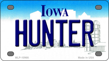 Hunter Iowa Novelty Mini Metal License Plate Tag