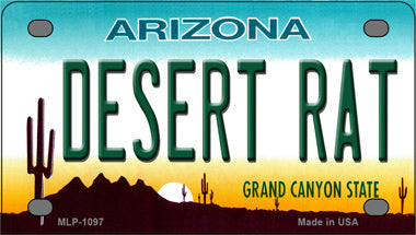 Desert Rat Arizona Novelty Mini Metal License Plate Tag