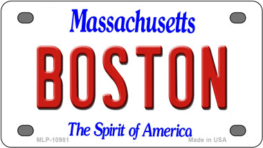 Boston Massachusetts Novelty Mini Metal License Plate Tag