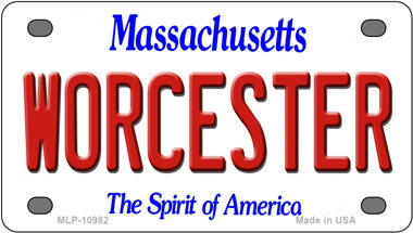 Worcester Massachusetts Novelty Mini Metal License Plate Tag