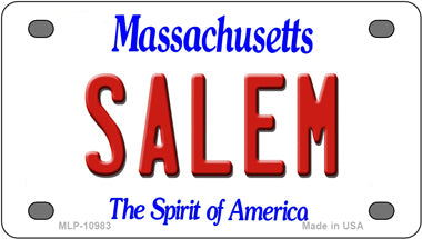 Salem Massachusetts Novelty Mini Metal License Plate Tag