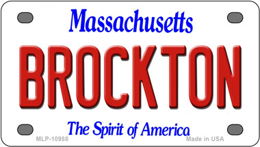 Brockton Massachusetts Novelty Mini Metal License Plate Tag