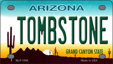 Tombstone Arizona Novelty Mini Metal License Plate Tag