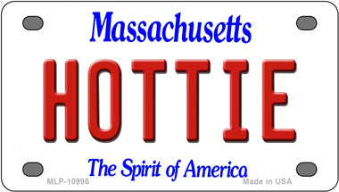 Hottie Massachusetts Novelty Mini Metal License Plate Tag