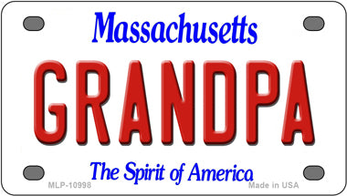 Grandpa Massachusetts Novelty Mini Metal License Plate Tag