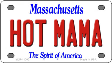 Hot Mama Massachusetts Novelty Mini Metal License Plate Tag