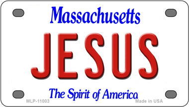 Jesus Massachusetts Novelty Mini Metal License Plate Tag