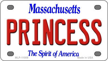 Princess Massachusetts Novelty Mini Metal License Plate Tag