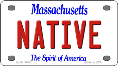 Native Massachusetts Novelty Mini Metal License Plate Tag