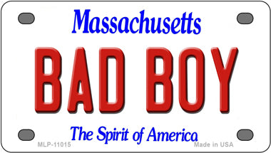 Bad Boy Massachusetts Novelty Mini Metal License Plate Tag