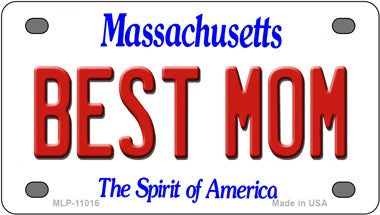 Best Mom Massachusetts Novelty Mini Metal License Plate Tag