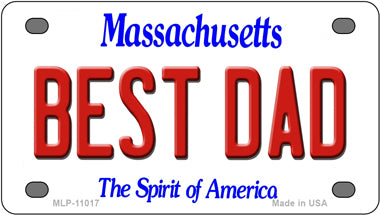 Best Dad Massachusetts Novelty Mini Metal License Plate Tag