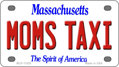 Moms Taxi Massachusetts Novelty Mini Metal License Plate Tag