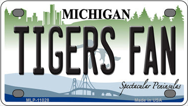 Tigers Fans Michigan Novelty Mini Metal License Plate Tag