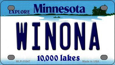 Winona Minnesota State Novelty Mini Metal License Plate Tag