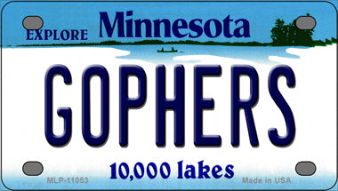 Gophers Minnesota State Novelty Mini Metal License Plate Tag