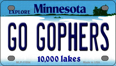 Go Gophers Minnesota State Novelty Mini Metal License Plate Tag