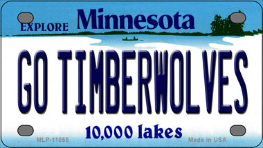 Go Timberwolves Minnesota State Novelty Mini Metal License Plate Tag