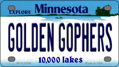 Golden Gophers Minnesota State Novelty Mini Metal License Plate Tag