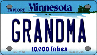 Grandma Minnesota State Novelty Mini Metal License Plate Tag