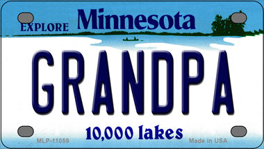 Grandpa Minnesota State Novelty Mini Metal License Plate Tag