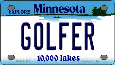 Golfer Minnesota State Novelty Mini Metal License Plate Tag
