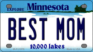 Best Mom Minnesota State Novelty Mini Metal License Plate Tag