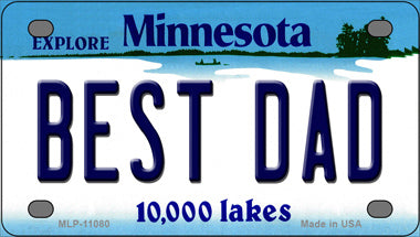 Best Dad Minnesota State Novelty Mini Metal License Plate Tag