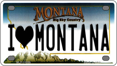 I Love Montana Novelty Mini Metal License Plate Tag