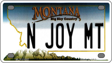 N Joy MT Montana Novelty Mini Metal License Plate Tag