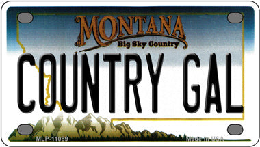 Country Gal Montana Novelty Mini Metal License Plate Tag