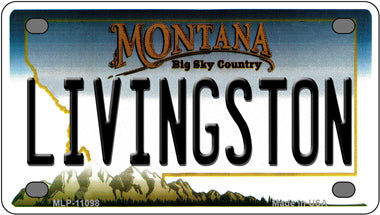 Livingston Montana Novelty Mini Metal License Plate Tag
