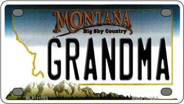 Grandma Montana Novelty Mini Metal License Plate Tag