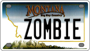 Zombie Montana Novelty Mini Metal License Plate Tag