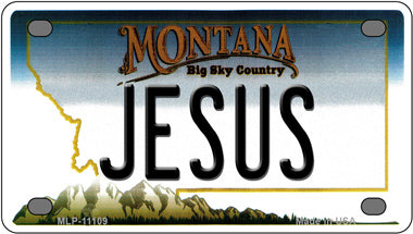Jesus Montana Novelty Mini Metal License Plate Tag