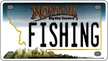 Fishing Montana Novelty Mini Metal License Plate Tag