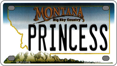 Princess Montana Novelty Mini Metal License Plate Tag