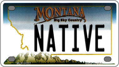 Native Montana Novelty Mini Metal License Plate Tag